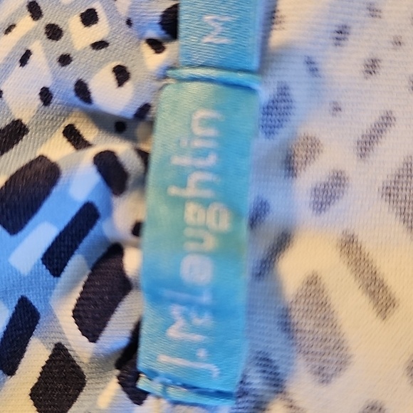 J. Mclaughlin Durham Blue Patterned Top. Cataling Stretch Cloth. 3/4‎ Sleeves. M - Picture 7 of 9